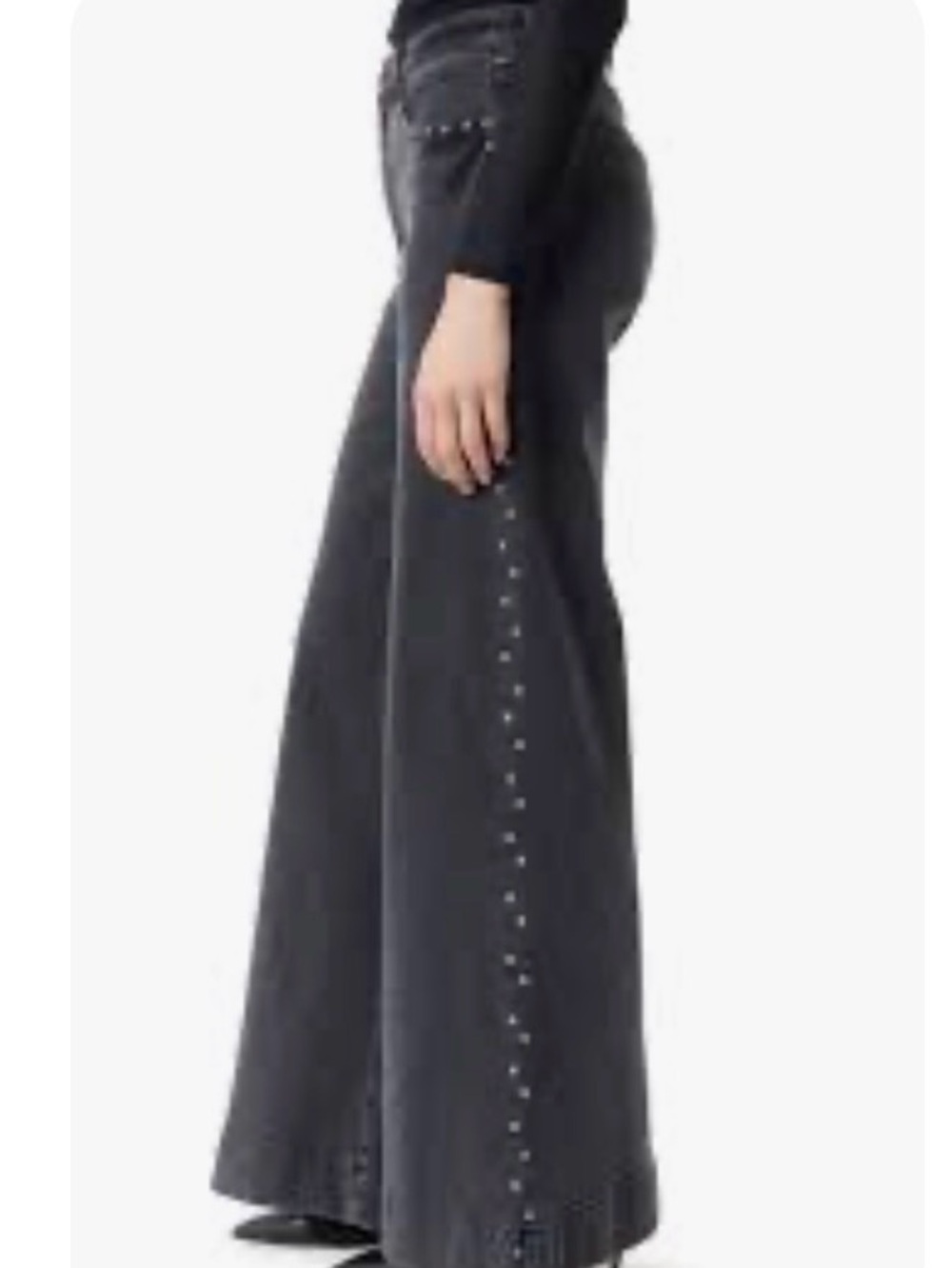 Robert Rodriguez Palazzo Wide-Leg Studded Jeans - NWT